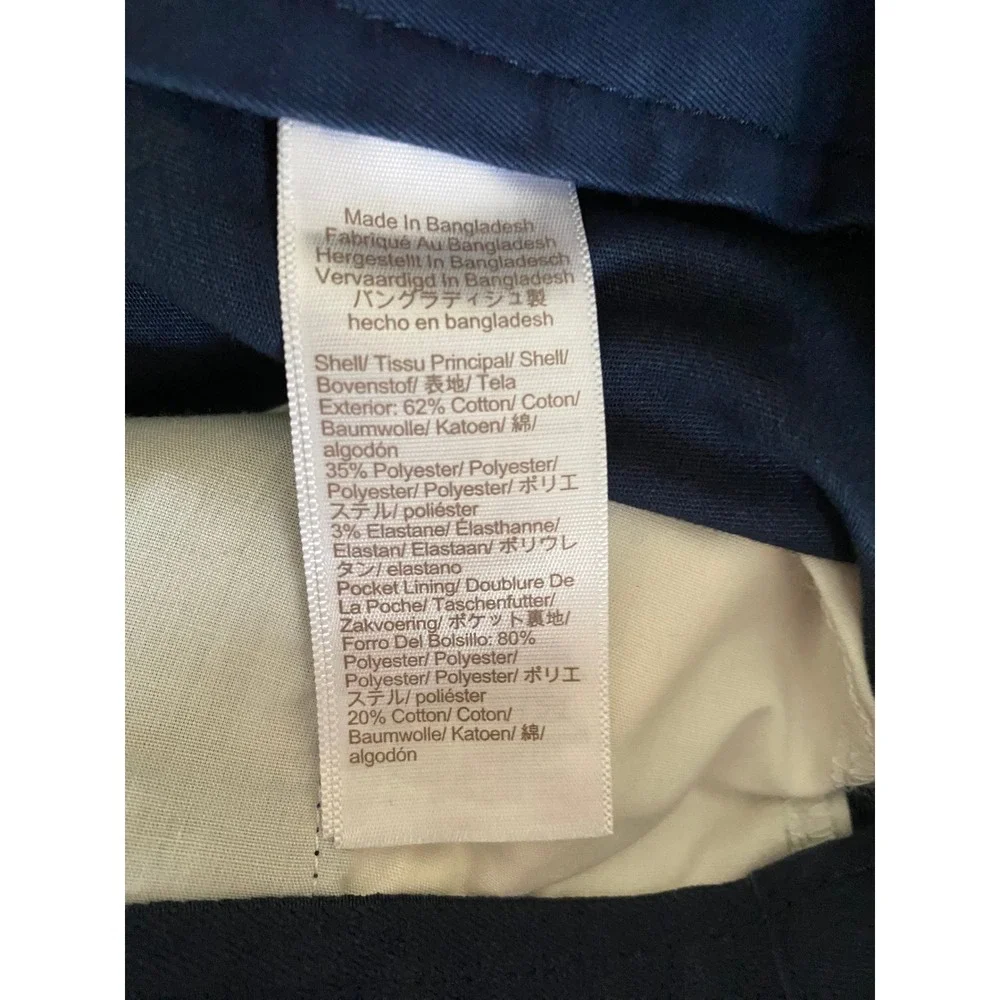 J Crew‎ Factory Slim Fit Flex Chino Pants Navy Blue Mens 30x32 Thermal Golf Prep